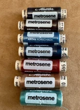 7 Spool Lot Mettler Metrosene Thread Sewing Germany sealed black multi colors