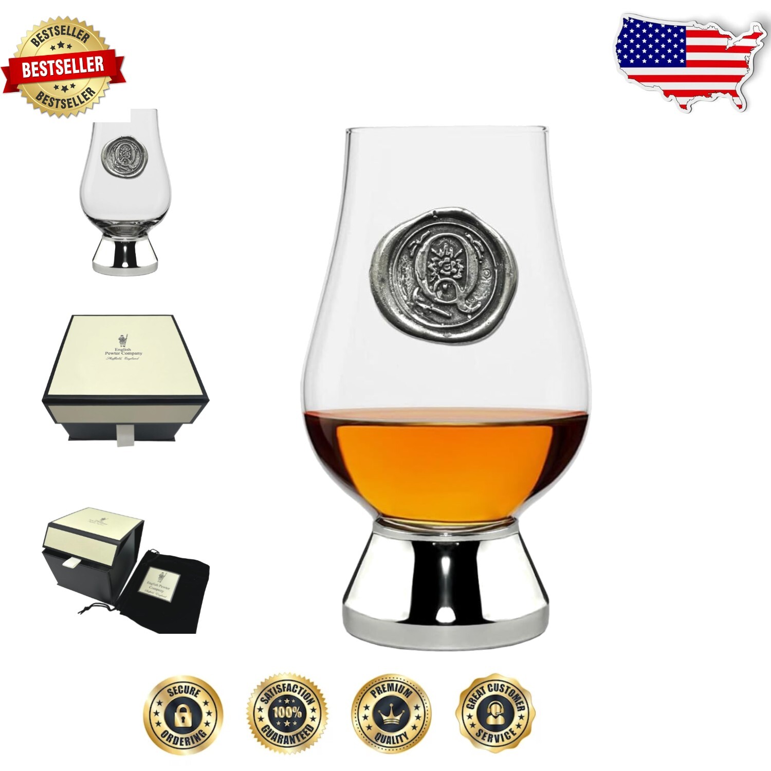 Personalised Handcrafted Pewter Crystal Whisky Glass for Connoisseurs-image