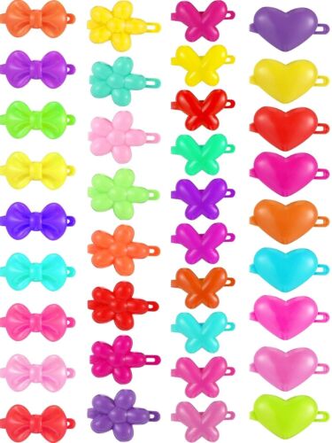 100 Pieces Girls Hair Barrettes Self Hinge Plastic Clip Toddler Kids Baby 80s 90