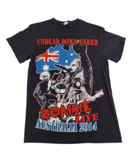 Rob Zombie Undead Down Under 2014 Tour Band Tee T-Shirt sz S Metal Australia
