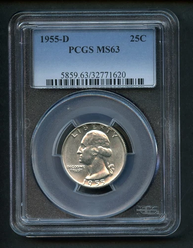 1955-D PCGS MS63 Washington Silver Quarter