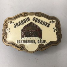 Joaquin Squares Dancing Vintage Belt Buckle Hit Line Solid Brass Barn Western