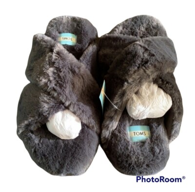 Toms Susie Faux Fur Slippers Slide Size 12 UK