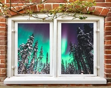3D Aurora Forest A051 Window Film Print Sticker Cling Stained Glass UV Zoe