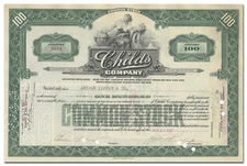 Childs Company Stock Certificate (Coney Island, Brooklyn Restaurant)