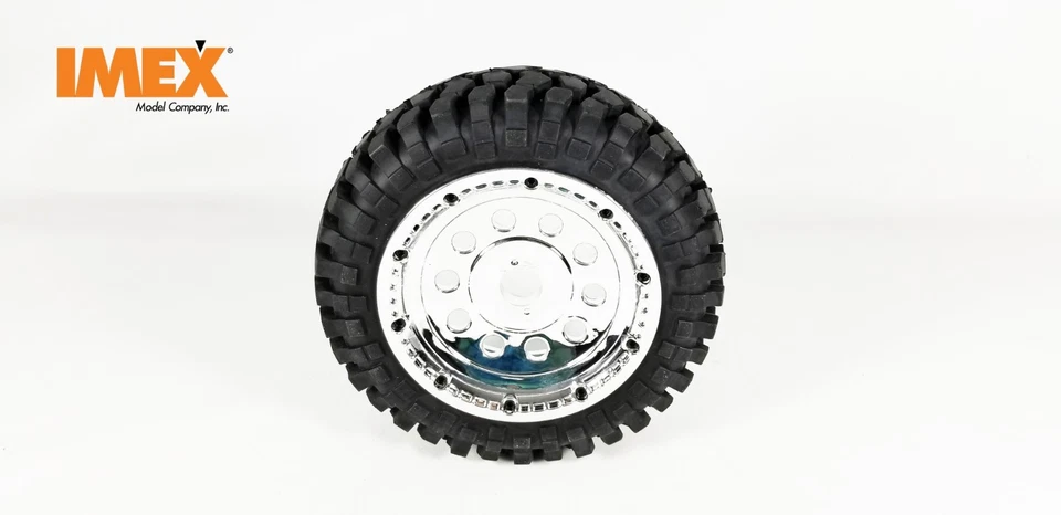 IMEX K-Rock Tires w/ Pluto Beadlock Rims (Chrome/Chrome) 1 Pair of Front Tires - Image 3 of 4