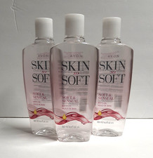 Lot Of 3 Avon Skin So Soft Soft  Sensual Bath Oil Pink 16.9 oz. BRAND NEW