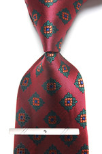 New Classic Polka Dot Red Green JACQUARD WOVEN 100 Silk Men's Necktie Tie