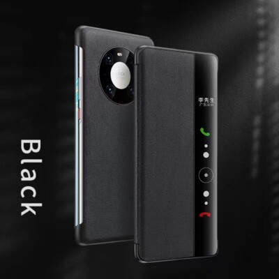 Luxury Leather Smart View Flip Case For Huawei Mate 60 60 Pro Shockproof Red