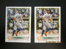 FRANCISCO LINDOR 2022 TOPPS HOLIDAY SP CANDY CANE SLEEVE CARD & BASE #HW90