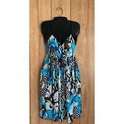 sleeveless print tie pleated dress Women Sleeveless V Neck Summer Maxi Dresses 2025 Print Backless Strap Tie Back Beach Party Pleated Long Dress - L