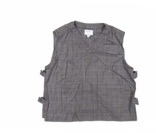Epic Rare Womens Grey Check Jacket Waistcoat Size S Button - Pockets
