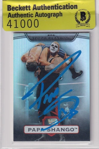 Papa Shango Signed 2010 Topps Platinum WWE Rainbow Card 83 BAS COA The Godfather