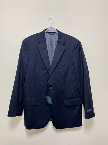 BNWT Brooks Brothers Men's Striped Navy Blue Wool Blazer Jacket Size EU52 UK42S - Picture 2 of 8