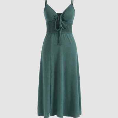 shirred-side satin midi dress Shirred-Side Satin Midi Dress
