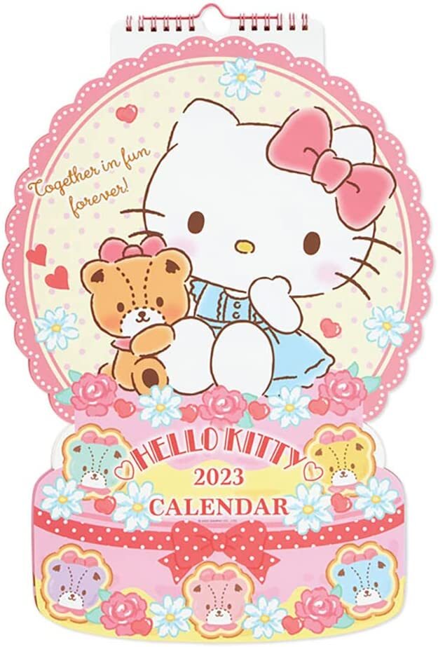Sanrio Calendar 2023 Wall Hanging Hello Kitty Die-Cut Character kawaii F/S  | eBay