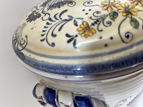 Large Cookie Jar Biscotti Canister Maxcera Rooster Covered 13” Blue Talavera - Picture 10 of 22