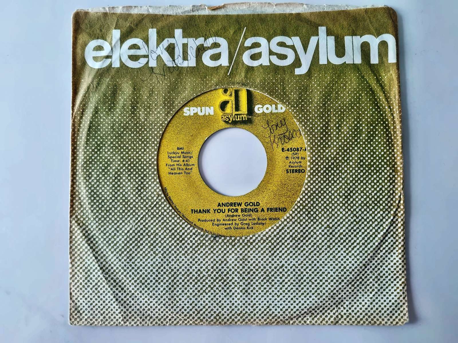Andrew Gold - Thank you for being a friend/ Lonely boy 7''/ GOLDEN GIRLS