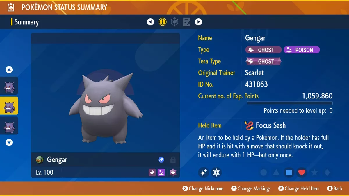 GENGAR ⚡SHINY⚡/NORMAL 6IV BATTLE READY VGC 23 - POKEMON SCARLET AND VIOLET