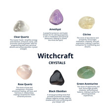 WITCHCRAFT CRYSTALS Set, Healing Stones, Gemstone, Witch, Wiccan, Wicca L