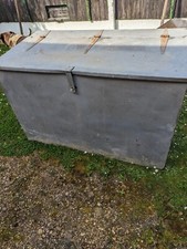large metal box with hinged lid.made by eltex