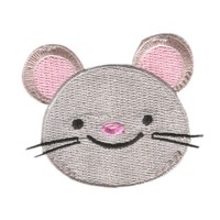 Maus Kopf Tier - AufnäHer, BüGelbild, AufbüGler, GrößE: 6,6 X 5,3 Cm