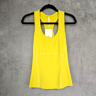Fabletics Phoenix Racerback Tank Large Spring Stretch Yellow Women's Size S