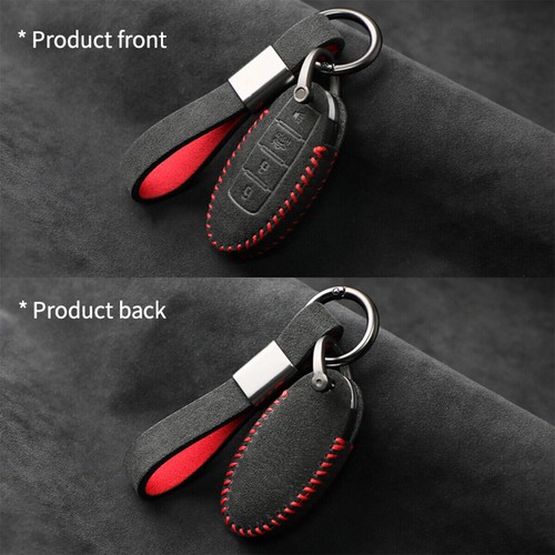 Full Suede Covered Key Fob Remote Protector Holder Cover Case For Infiniti FX35 - Picture 2 of 10
