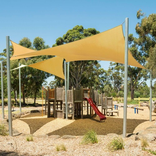 Cubierta de dosel para sol de arena rectangular vela de 13-19 pies con alambre de acero jardín exterior - Imagen 5 de 7