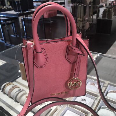 Michael Kors Extra Small Leather Crossbody Bag Purse Messenger Handbag Tea Rose