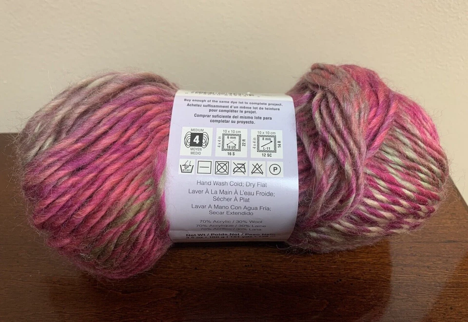 New Red Heart Boutique Treasure Yarn 3.5 oz Color 1920 Pink Floral - One Skein - Image 2 of 3