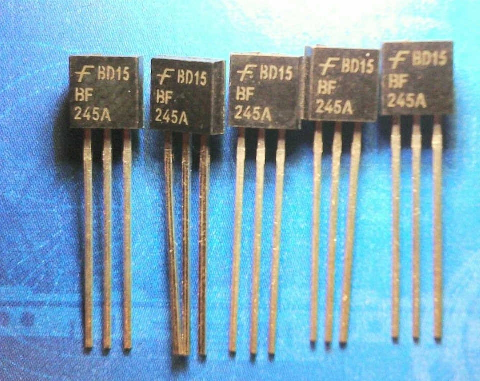 4- 5St. x BF245A /B/C N-Channel Feldefekttransistor (JFET) RoHS konform. TO-92