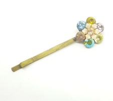 Michal Negrin Romantic hand made Crystals hair pin clip small 4489