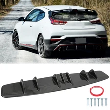 Carbon Rear Bumper Diffuser Shark 6 Fins Spoiler For Hyundai Veloster 2012-2021