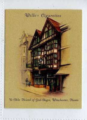 (Ls226-278) Wills Old Inns, #8, Ye Old Hostel of God-Begot, Winchester, 1939, sehr guter Zustand