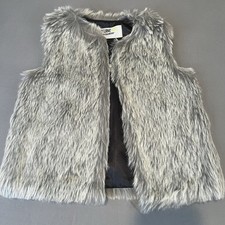 Genuine Oshkosh Bgosh Faux Fur Toddler Girls Sleeveless Vest Gray 2T-3T