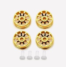 Mini 4WD CNC Machined Anodized Medium Diameter Wheels Gold 4pcs Set