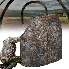 Hunting Chair Blind, 1/2 Man One-Way See through Ground Blind, Portable 1/2 Pers