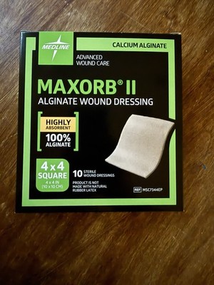 Medline Maxorb II Calcium Alginate Wound Dressing 4x4