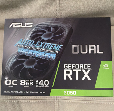 ASUS Dual GeForce RTX 3050 OC 8GB GDDR6 PCIe 4.0 DLSS RGB HDMI/DP