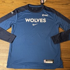 Nike Pre Game Warm Up Shirt Minnesota Timberwolves Size Large Tall Blue NEW