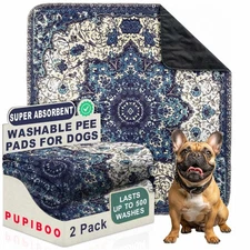 PUPIBOO Washable Pee Pads for Dogs - Super Absorbent Reusable Puppy Training ...