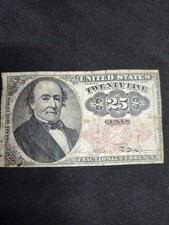 RARE United States Fractional Currency Note 25c Denomination Circulated