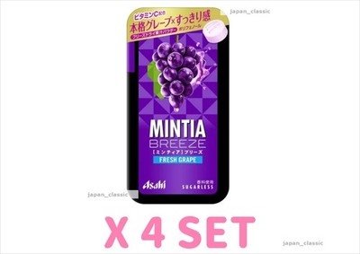ASAHI MINTIA BREEZE FRESH GRAPE LARGE TABLET CANDY JAPANESE VITAMIN C X 4 SET