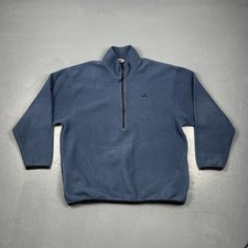 Vintage Eastern Mountain Sports Fleece Pullover 1/4 Zip Blue 2XL USA Made VTG