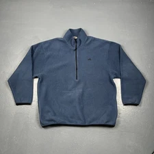 Vintage Eastern Mountain Sports Fleece Pullover 1/4 Zip Blue 2XL USA Made VTG 