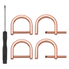 3/4 Inch D-Rings Screw in Shackle, 4 Pcs Horseshoe U Shape D Rings, Rose Gold