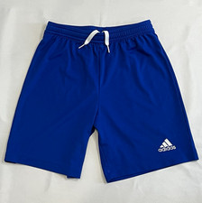 adidas Youth Blue Soccer Shorts Entrada 22 Athletic Gym Drawstring Size M 10-11Y