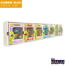 KUBBIE SLIM WHITE (1x7) - In Box Display Case for Funko Pops, Wall Mount & Stack