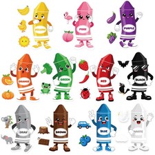 35 Pcs Crayon Color Bulletin Board for Classroom Decorations Crayon Color Rec...